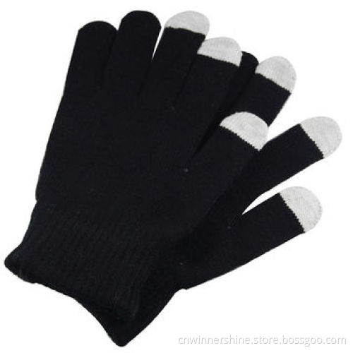 Touch screen glove w/3 fingers touch for iPhone iPad winter warm gloves Acrylic OEM & ODM welcomed